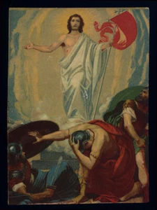 antico santino cromo oleografia-holy card GESU' RISORTO - Bild 1 von 1