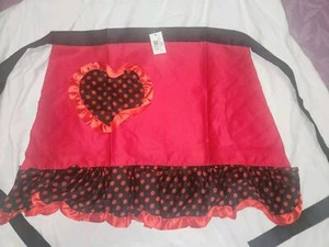 Retro rot & schwarz Halbschürze Baumwolle mit Herz Ganz - Bild 1 von 6