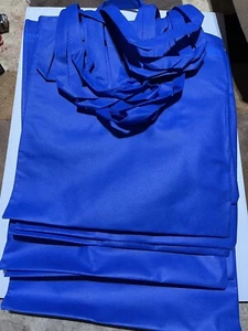 New 10 Pack - Blue Tote Bag reusable Grocery Bag. Hand Bag 15X16 Inches - Picture 1 of 3
