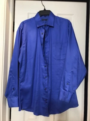 Geoffrey Beene Fitted Solid Dress Shirt Size M 15.5 32/33 Wrinkle Free - Image 1 of 3