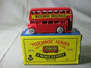 MATCHBOX ORIGINALS REEDICION Nº5 AUTOBUS ROJO RUEDAS PLATEADAS-DIE CAST METAL - Imagen 1 de 5