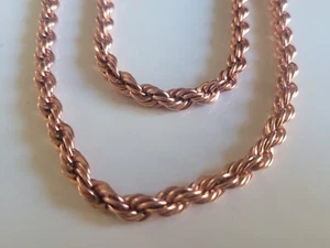 2 Layers Pure Solid Copper Rope 6mm Chain Necklace Arthritis Therapy Necklaces - Picture 1 of 12