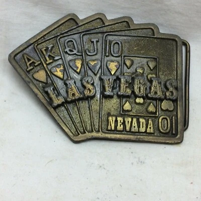 Tarjetas metálicas vintage 1975 ildezy Denver Las Vegas con hebilla de cinturón Foto 1 de 4