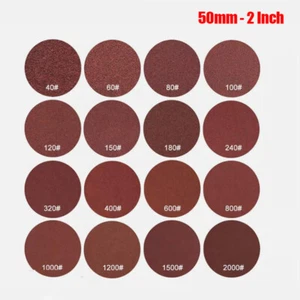 2 Inch 50mm Sanding Discs Orbital Sander Pads Hook & Loop Sandpaper 40-2000 Grit - Picture 1 of 7