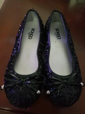 Bongo Niñas Negro Con Lazos Lentejuelas Talla 2 Excelente Estado Foto 1 de 4