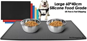 Large Pet Puppy Silicone Waterproof Feeding Food Mat Dog Non Slip Bowl Placemat. - Picture 1 of 14