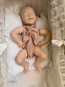 Unpainted Sleeping Reborn Doll Smile April Unfinished Fresh Color Doll Parts Kit - Picture 1 of 8