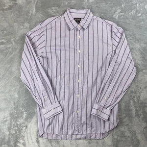 Michael Kors Camicia elegante con bottoni uomo lilla viola quadri righe (15,5) 32/33 - Foto 1 di 7