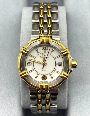 Maurice Lacroix Calypso Fecha 75326 Acero Inoxidable Stell Chapado en Oro 18K con Caja Foto 1 de 4