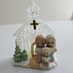 Vintage The Hamilton Collection Precious Moments Sing In the Season Glas Chuch - Bild 1 von 8