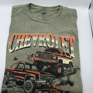 Chevrolet GM TShirt Mens Large Short Sleeve Green The Heartbeat of America - Picture 1 of 10