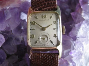 Hamilton Vintage "Cranston" 10k Yellow Gold Filled Art Deco Wrist Watch - Picture 1 of 10