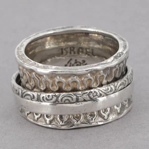 Shablool Israel Didae Handcrafted Sterling Textured Band Spinner Ring Size 6.75 - Picture 1 of 7