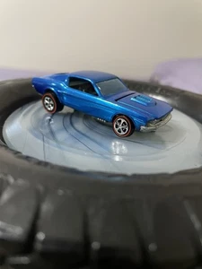 HOT WHEELS 67 MUSTANG OHS RESTORED IN BEAUTIFUL SPECTRA BLUE PREVIOUSLY OWNED - Picture 1 of 7