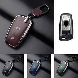 Zinc Alloy Leather Car Key Case Cover For BMW 1 2 3 4 5 6 7 X2 X3 X4 X5 F10 F30 - Picture 1 of 16