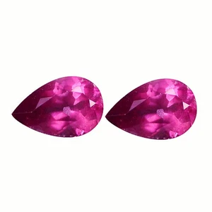 1.26Ct VS [2Pcs Pair] Impressive Pear 6.6 x 4.4 MM Roseberry Natural Rhodolite - Picture 1 of 4