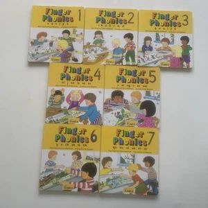 Jolly Phonics Learning Finger Board Books Full Set 1-7 - Sue Lloyd, Sara Wernham - Foto 1 di 12