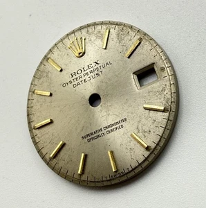 Vintage Rolex Date Grey Stick Dial For 26mm Case 6517 6519 6917 - Imagen 1 de 3