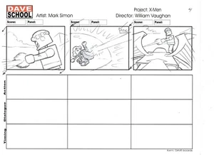 MARK SIMON Producción Dibujada a Mano LEGO X-MEN APOCALYPSE Storyboard Página #MS - Imagen 1 de 4