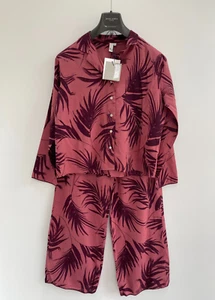 John Lewis And/Or Pyjamas Pyjama Set Pink Palm Print PJ Modal UK 10 - NEW - Picture 1 of 11