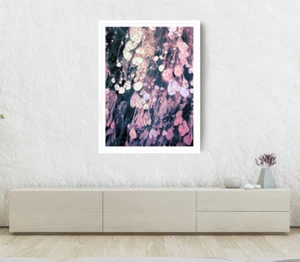 Impresión rosa y blanco, arte abstracto de pared, pintura al óleo enmarcada arte abstracto de pared - Imagen 1 de 5