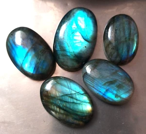 180 Karat 5 Stck. Menge Natur Multi Labradorit Mix Form Lose Edelstein Cabochon - Bild 1 von 6