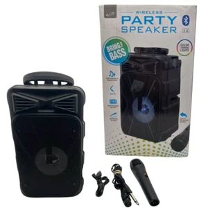 iLive Wireless Party Speaker Bluetooth with Mic Rechargeable Battery 10W (Black) - Picture 1 of 12