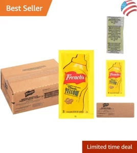 500 Count Stone-Ground Yellow Mustard Packets - Ideal for Delivery and Events - Picture 1 of 9