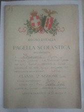 PAGELLA 1928 /1929 Cuneo regno d italia
