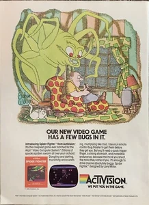 1982 Spider Fighter Video Game Activision PRINT AD Atari Computer Art VTG 1980s - Picture 1 of 5