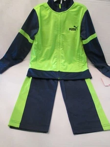 PUMA KIDS 2 PIECE TRACK SUIT - US SIZE 6 COLOR GREEN AND BLUE - BRAND NEW  - Picture 1 of 10