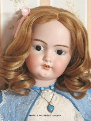 Perruque Jumeau® poupée ancienne Française, Allemande XIXème-Tête34/36cm(14") - Photo 1/4