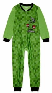 Minecraft Little/Big Boys Green Creepers Blanket Sleeper Pajama Size 4/5 8 $44 - Picture 1 of 3