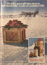 PRINT AD 1978 Canadian Club Blended Whiskey North Pole Christmas Gift Case Crate