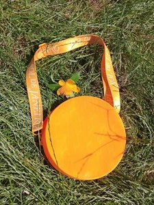 Sol de Janeiro Signature Shoulder Zippered Yellow Orange Bag Purse Circle Rubber - Picture 1 of 7