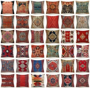 KISSENBEZUG Wandteppich Kilim Teppich DIGITALDRUCK beidseitiges Sofa Kissenetui 18x18" - Bild 1 von 32