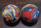 2 Vintage Super Bouncy Balls Multi Color 1.75"