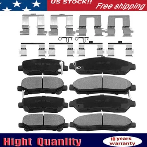 Front and Rear Ceramic Brake Pads w/ Hardware for 2010 2011 -2013 Acura MDX ZDX - Picture 1 of 6
