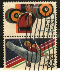 US #C106, C108 Used Olympic Weight lifting, Gymnastics Pair (2 stamps) - Picture 1 of 1