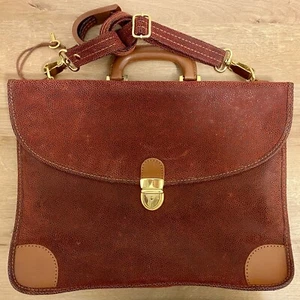 BORSA LAVORO BRICS ITALY MADE VINTAGE 24 ORE DONNA BORDEAUX EFFETTO VELLULTATO - Foto 1 di 7