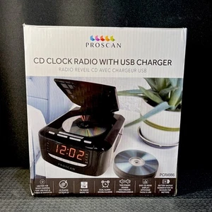 Proscan PCR4986 Easy Read Display CD Player Clock Radio With USB Charger/NIB - Picture 1 of 14