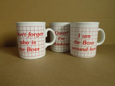Boss Mugs x3 Made in England - Image 1 of 4
