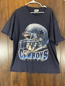 Vintage 90s Dallas Cowboys Shirt L Nutmeg Lee Sport Helmet Graphic Nutmeg NFL Blue - Bild 1 von 13