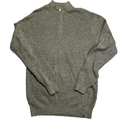 Peter Millar Chaleco Hombres Grande 1/4 Cremallera Azul Marino Algodón Golf Suéter Gris Pullover Foto 1 de 4