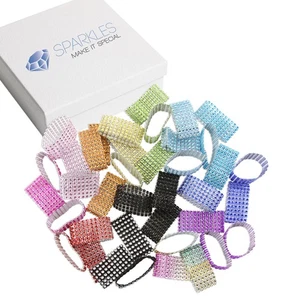 Diamond Crystal Rhinestone Napkin Rings - 19 Colors - wedding party sash holder - Picture 1 of 17
