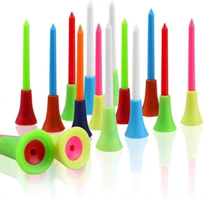 Rubber Cushion Top Plastic Golf Tees Mixed Colors Pack of 50pcs (2-3/4") - Picture 1 of 7
