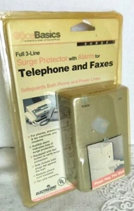 Phone fax modem Surge Protector with Outlet Alarm Electricord Office 3-line - Picture 1 of 10