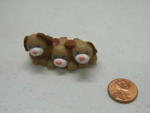 Fisher Price Loving Family Dollhouse Brown Puppies ~ Puppy Dogs 3 In A Row Dream - Picture 1 of 3