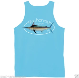 Guy Harvey Highlight Fishing Boat Comfort Tank Top..Pick Size..Pacific Blue..New - Picture 1 of 8