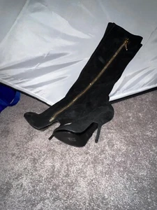 #Luxury brand, #NEW, NWOB, #Giuseppe Zanotti Size 10 black suede, OTK BOOT - Picture 1 of 9